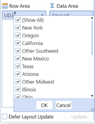 The defer layout update checkbox below the data source field areas. 